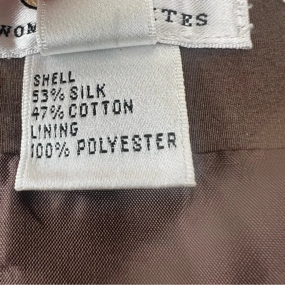 Talbots silk blend floral skirt brown pink and yellow Sz 24W - Picture 6 of 11